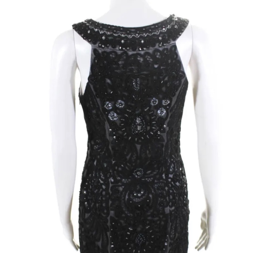 Sue Wong Nocturne Womens Beaded Sleeveless Dress Black Size 4